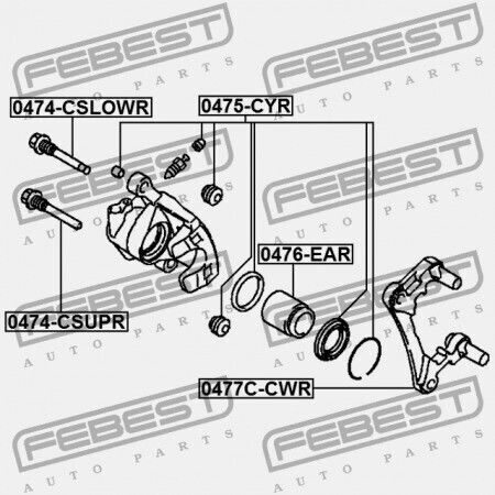Комплект за ремонт на спирачен апарат отзад Mitsubishi Lancer Cy Cz 2007.03-2013.02 Eur 4605a262