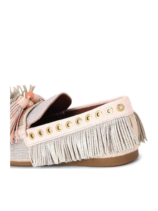 Mocasini dama in culoare argintie