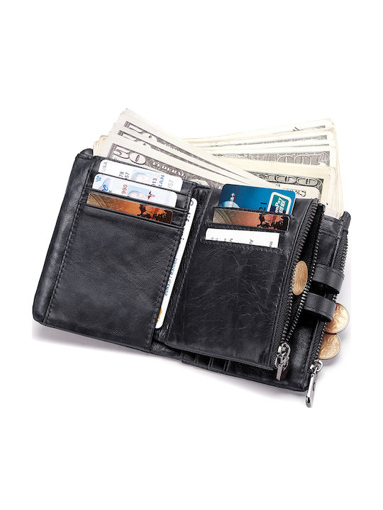Leder Herrenbrieftasche mit RFID Schwarz