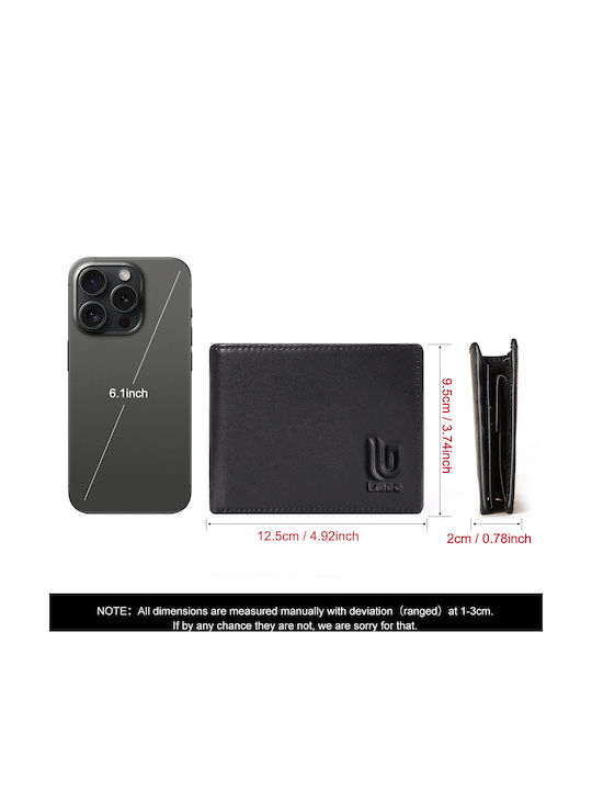Мъжки кожен портфейл с RFID Черен