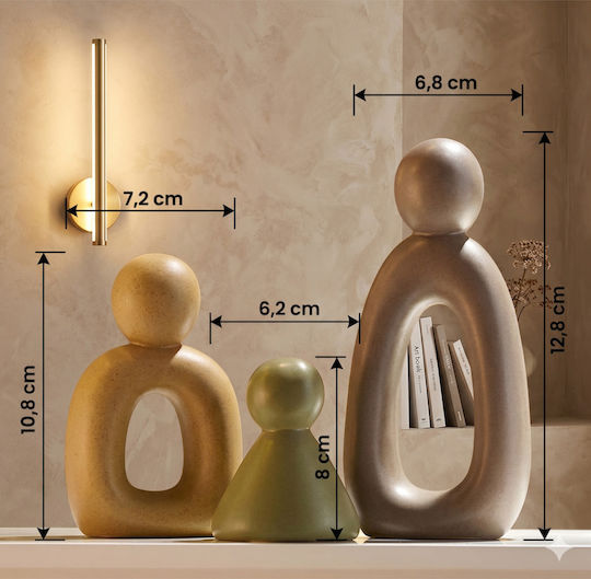 Stewehome Set of 3 Pieces of Modern Abstract Family Figures Decorative Stone Powder Multicolour 8x6 Cm