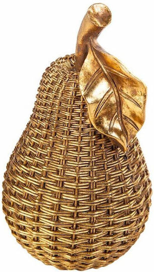 Stewehome Set of Decorative Concrete Items Apple Pear Shape Gold 20x10x18 Cm