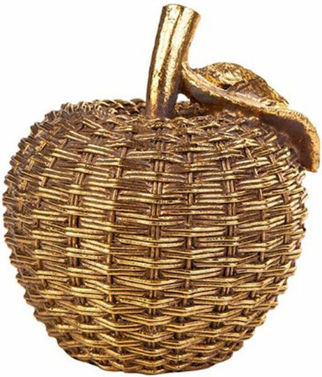Stewehome Set of Decorative Concrete Items Apple Pear Shape Gold 20x10x18 Cm