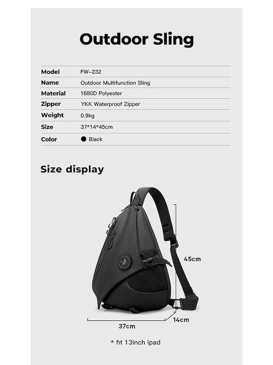 Men's Black Sling Bag