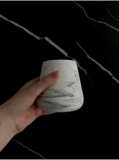 SteweHome Decorative Pencil Holder Concrete Handmade Toothbrush Small Vase Grey 10x10x10 Cm