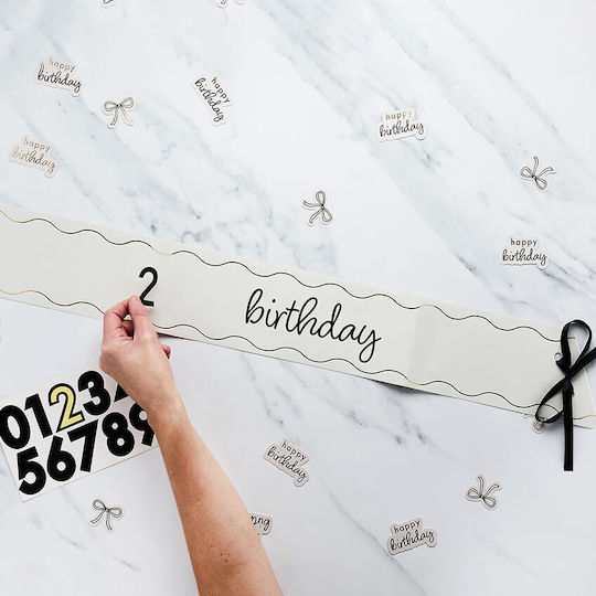 Birthday Ribbon Paper Customisable Stickers