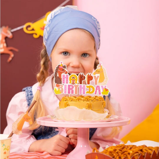 Decorare Tort Topper Cai Cal La Mulți Ani Ziua De Naștere 14cm