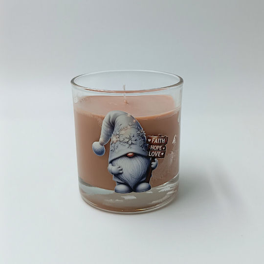 Christmas Glass Candle Brown
