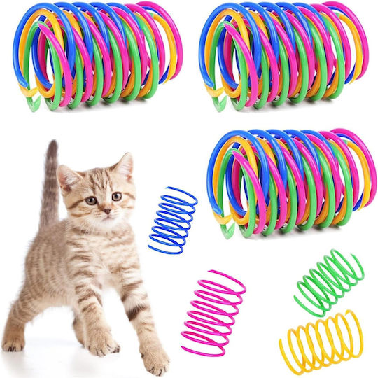 Femmit Multicolored Plastic Spiral Cat Toys Springs 8 Pieces Bpa Free