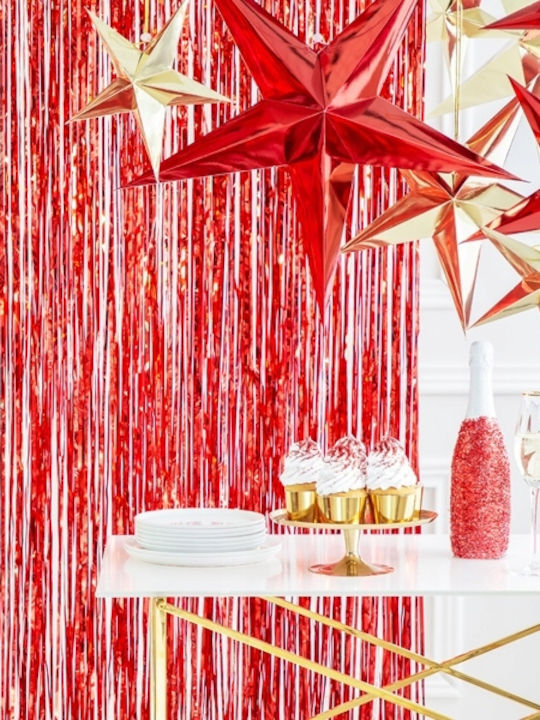 PartyDeco Коледна Звезда Хартия Червена