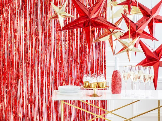 PartyDeco Χριστουγεννιάτικο Αστέρι Χάρτινο Κόκκινο