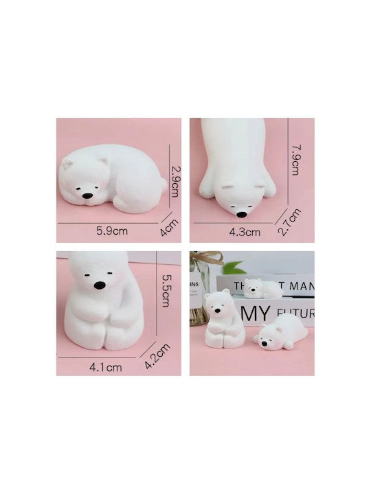 Stewehome Set of Three Decorative Polar Bear Figures White Concrete