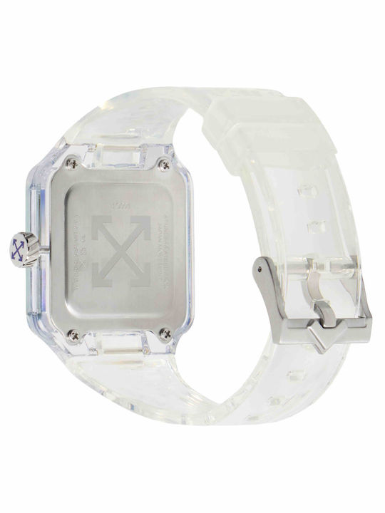 Off White Herrenuhren Batterie mit Lederriemen Off White Herrenuhren Batterie mit Lederriemen