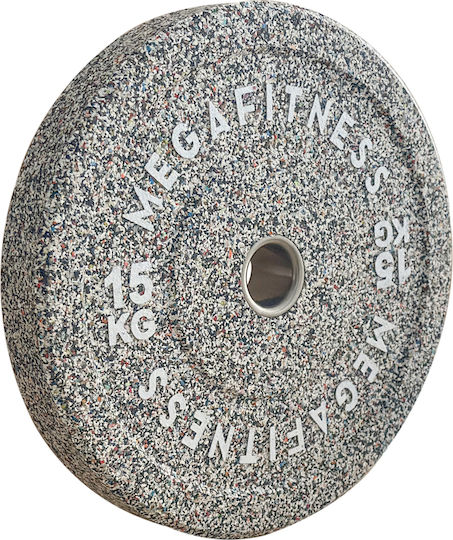 MegaFitness Hi Temp Bumper Olympic Type Rubber Plate 1 x 15kg Φ50mm