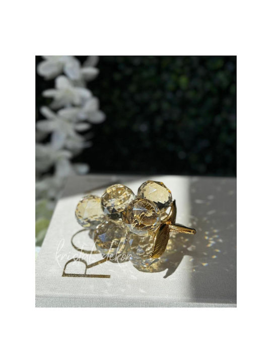 Stewehome Set Of 3 Crystal Decorative Grapes Gold Stewehome Set Of 3 Crystal Decorative Grapes Gold