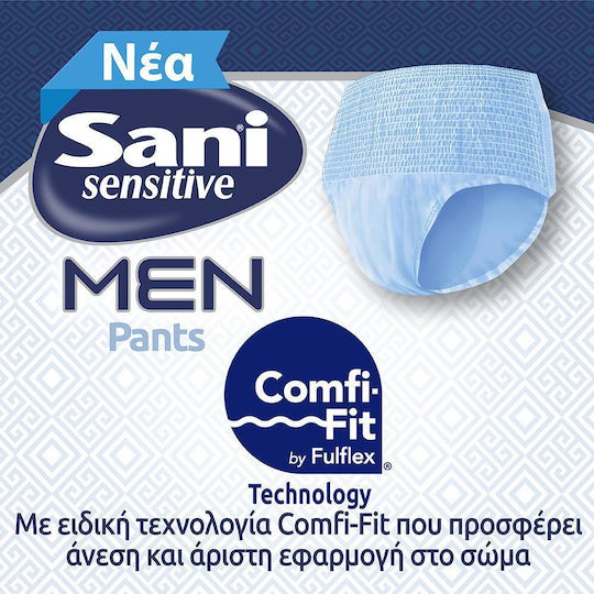 Sani Sensitive Men Πάνες Βρακάκι Ακράτειας Large σε Μπλε Χρώμα 12τμχ