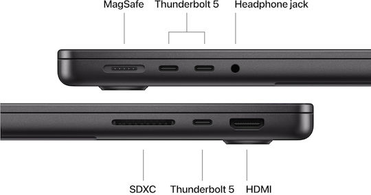 Apple MacBook Pro 14.2" Ecran Retina IPS 120Hz (M5 Max-18-Core/48GB/2TB SSD/40-Core GPU) Negru Spațial (Tastatură International English)