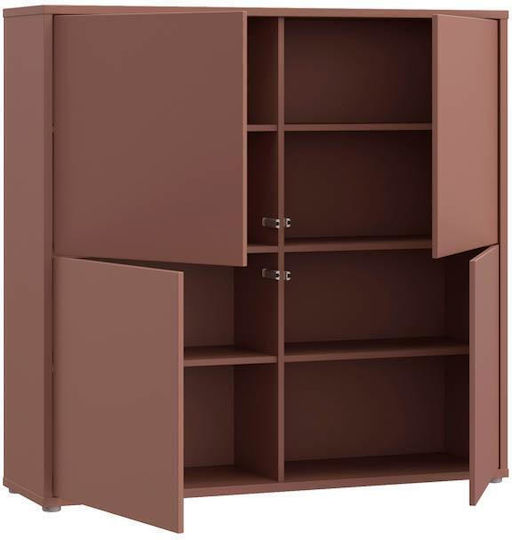 Chest of Drawers Wooden Terracotta 125x35x122cm