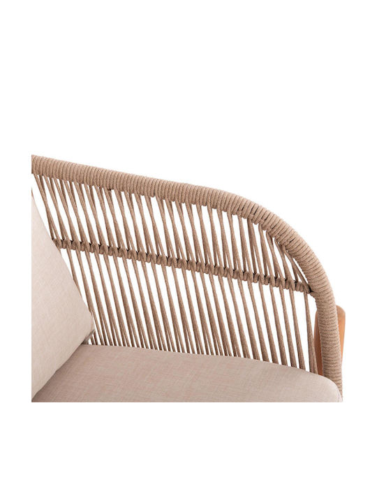 Set De Salon Exterior Lounge 3 Piese Natural Cu Perne