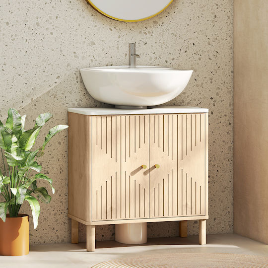 HomCom Πάγκος χωρίς Νιπτήρα Μ60xΒ30xΥ63cm Δρυς