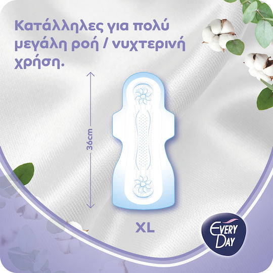 Every Day Sensitive with Cotton Extra Long Hygienepads mit Flügeln für Starke Strömung 8 Tropfen 10Stück