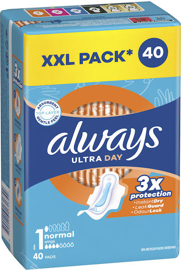 Always Ultra Day Sanitary Pads with Wings Size 1 40pcs