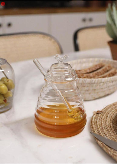 SteweHome Μελιέρα Γυάλινη Λευκή 410ml