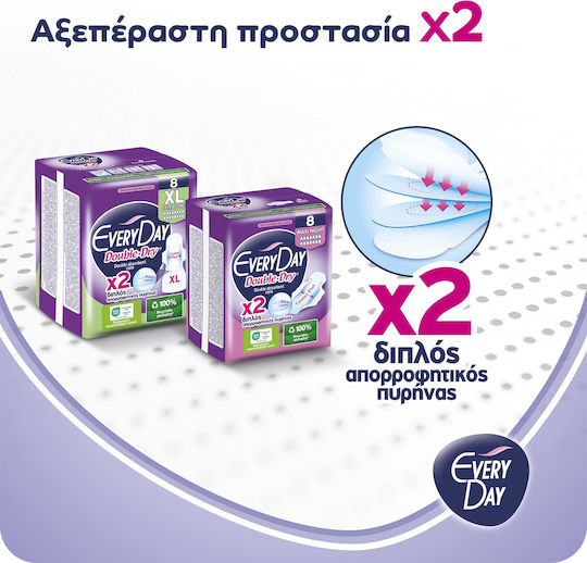 Every Day Double Dry Extra Lοng Hygienepads für Starke Strömung 8 Tropfen 16Stück
