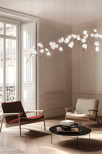 Slamp Lumini Suspendate Transparent LED Cu Lumină Alb Cald