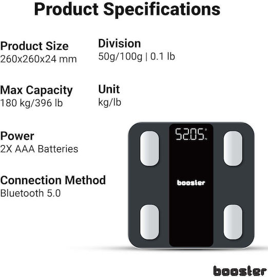 Booster Smart Cantare de Baie Cu Bluetooth