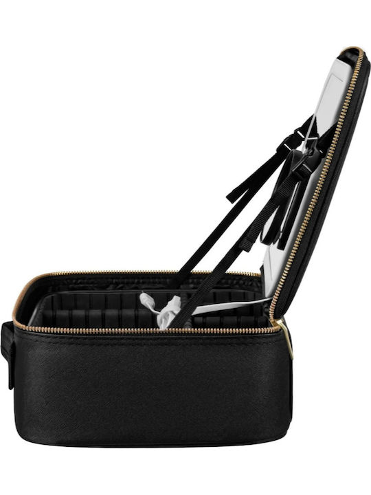 Make-up Bag Led Spiegel Zola 3 Lichtarten Einstellbar 10x Spiegel 7 Fächer Touch Control 25,5 X 23,5 X 12 Cm