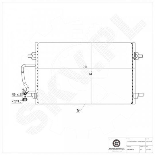 Кондензатор на климатика Audi A8 D2 4d0260401a