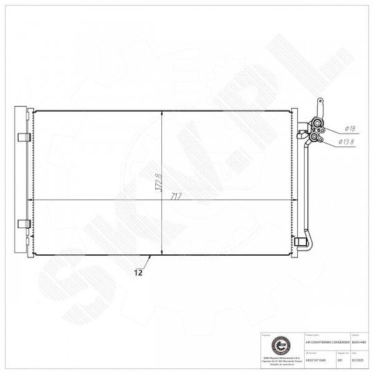 SKV Radiator de apă pentru Land Rover Discovery Sport / Range Rover Evoque