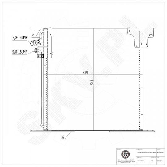 SKV Radiator Aer Condiționat pentru Mercedes-Benz Vito