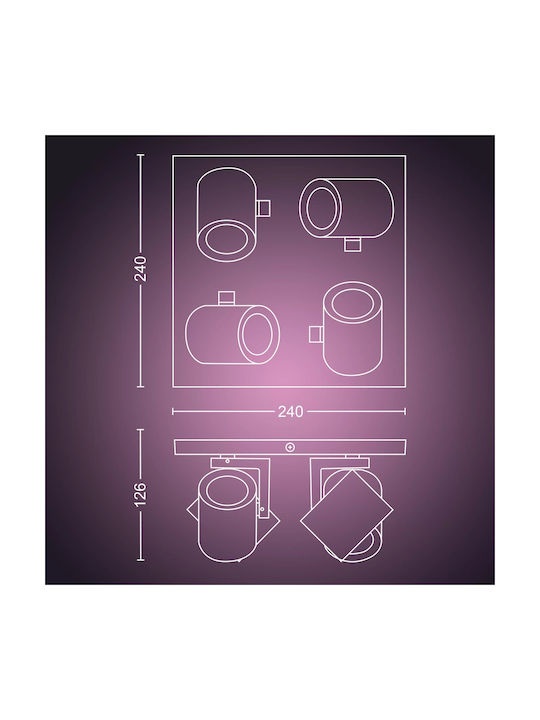 Philips Argenta Spot With 4 Lights In White Colour