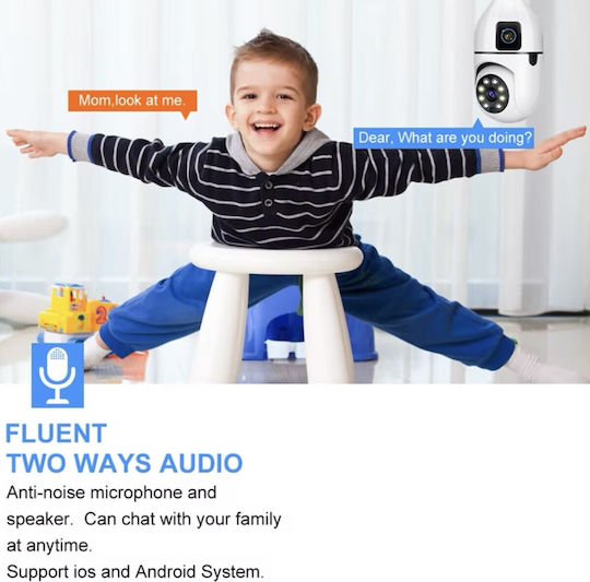 9378 IP Dual Surveillance Camera Wi-Fi 4K Waterproof with Two-Way Communication and 3.6mm Lens