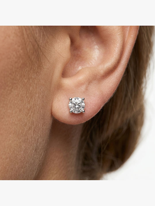 Daskalakis Stud Earrings in 9K White Gold with Stones