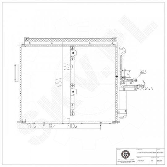Air Conditioning Radiator Mercedes 124 E-Class A1248301670