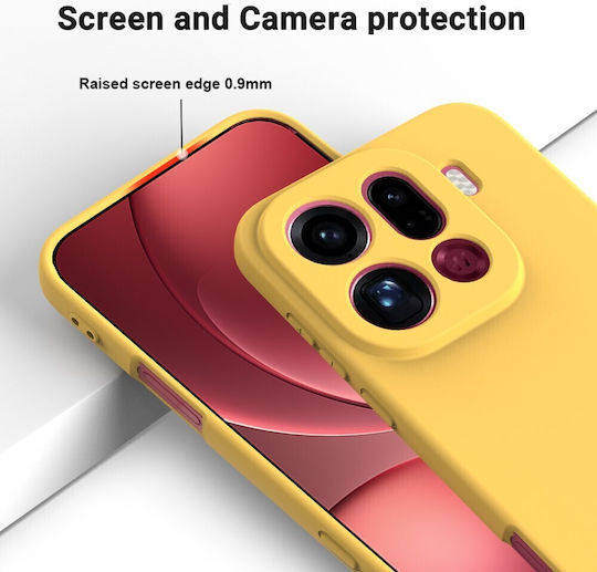 Solid Color Silicone Case Yellow Oppo Find X9 Pro 5G