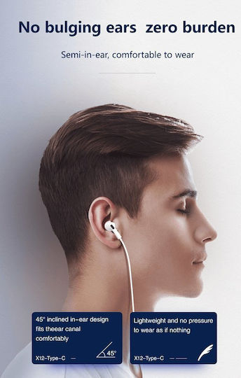 Jellico Ep3a Earbuds Handsfree Earphones with USB-C Plug White