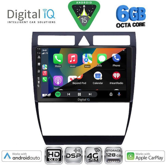 Digital IQ Car Audio System for Audi A6 1998-2005 (Bluetooth/USB/WiFi/GPS/Apple CarPlay/Android Auto) with 9" Touch Screen