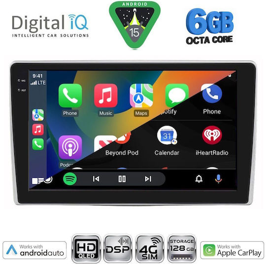 Digital IQ Ηχοσύστημα Αυτοκινήτου για Alfa Romeo Mito 2008-2018 (Bluetooth/USB/WiFi/GPS/Apple-Carplay/Android-Auto) με Οθόνη Αφής 9"