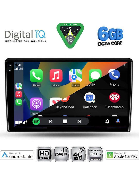 Digital IQ Car Audio System for Alfa Romeo Giulietta 2014-2020 Bluetooth USB WiFi GPS Apple CarPlay Android Auto with 9" Touch Screen
