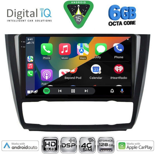 Digital IQ Ηχοσύστημα Αυτοκινήτου για BMW Σειρά 1 2004-2013 με Clima (Bluetooth/USB/WiFi/GPS/Apple-Carplay/Android-Auto) με Οθόνη Αφής 9"
