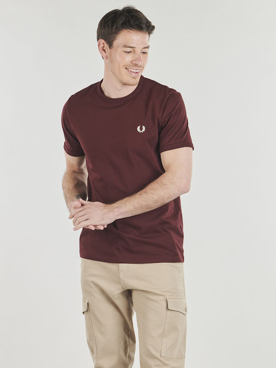 Fred Perry Ringer T-shirt Μπορντό