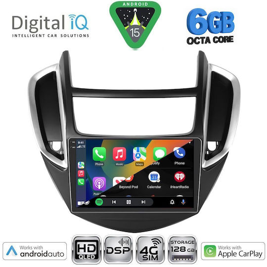 Digital IQ Car Audio System for Chevrolet Trax 2014-2022 (Bluetooth/USB/WiFi/GPS/Apple CarPlay/Android Auto) with 9" Touch Screen