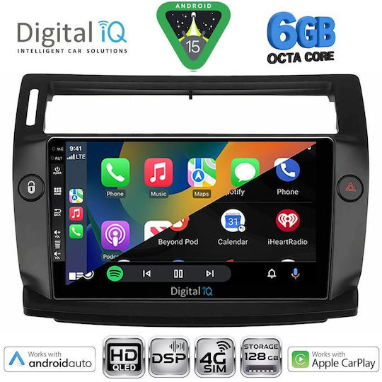Digital IQ Car Audio System for Citroen C4 2004-2011 (Bluetooth/USB/WiFi/GPS/Apple CarPlay/Android Auto) with 9" Touch Screen