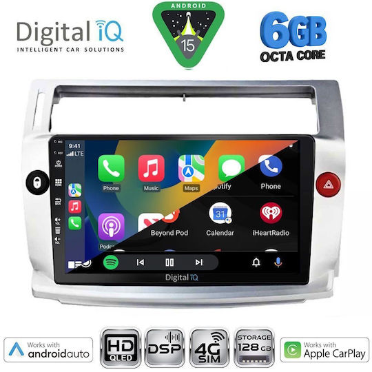 Digital IQ Ηχοσύστημα Αυτοκινήτου για Citroen C4 2004-2011 (Bluetooth/USB/WiFi/GPS/Apple-Carplay/Android-Auto) με Οθόνη Αφής 9"