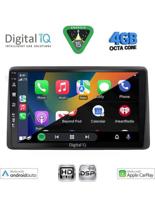 Digital IQ Car Audio System for Dacia Duster Bluetooth USB WiFi GPS Apple CarPlay Android Auto with 10" Touch Screen