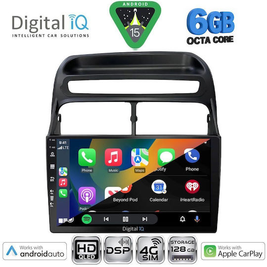 Digital IQ Ηχοσύστημα Αυτοκινήτου για Fiat Linea 2007-2011 (Bluetooth/USB/WiFi/GPS/Apple-Carplay/Android-Auto) με Οθόνη Αφής 9"